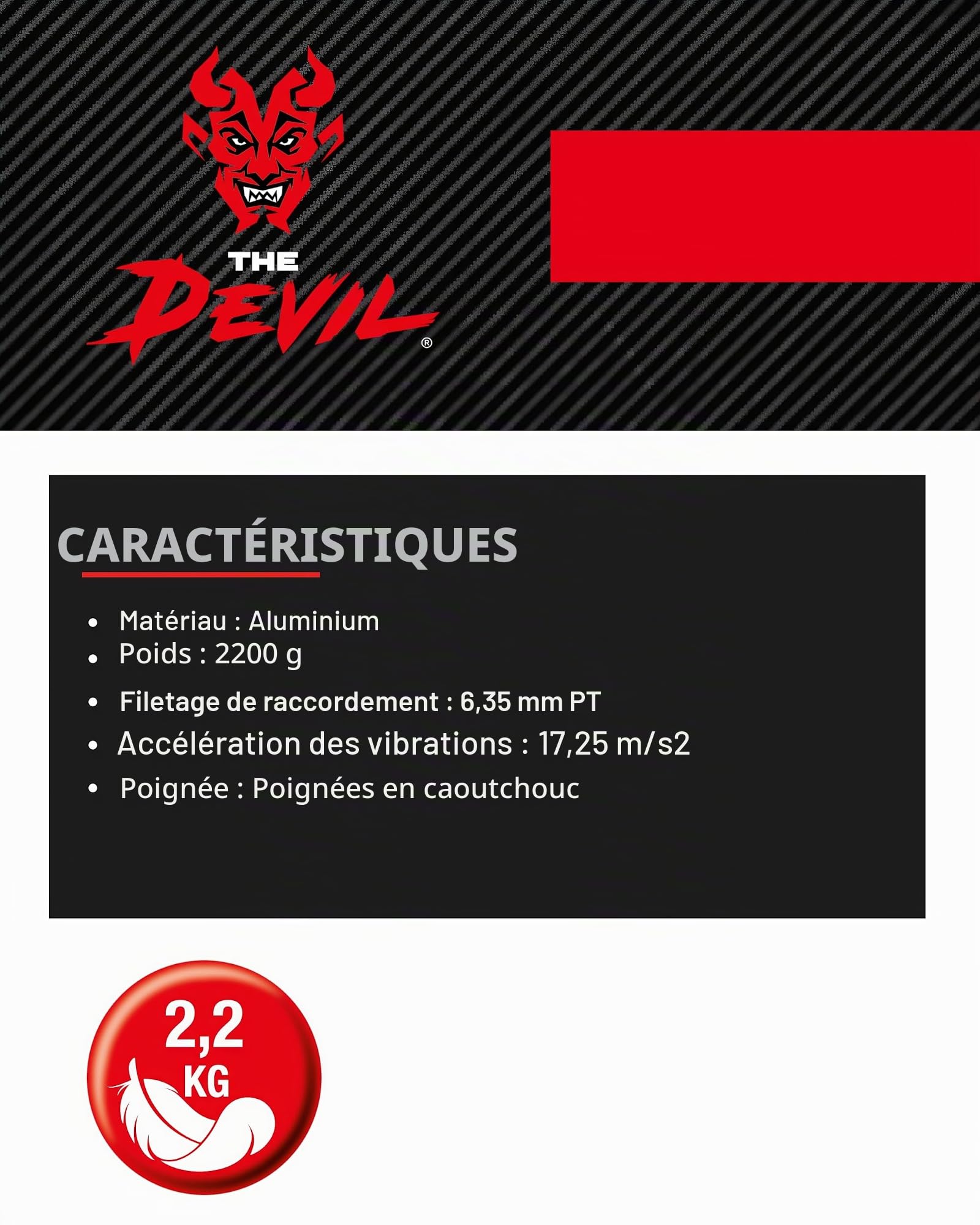 Atornillador de impacto neumático de alta potencia de 3/4" THE DEVIL, 2000 Nm