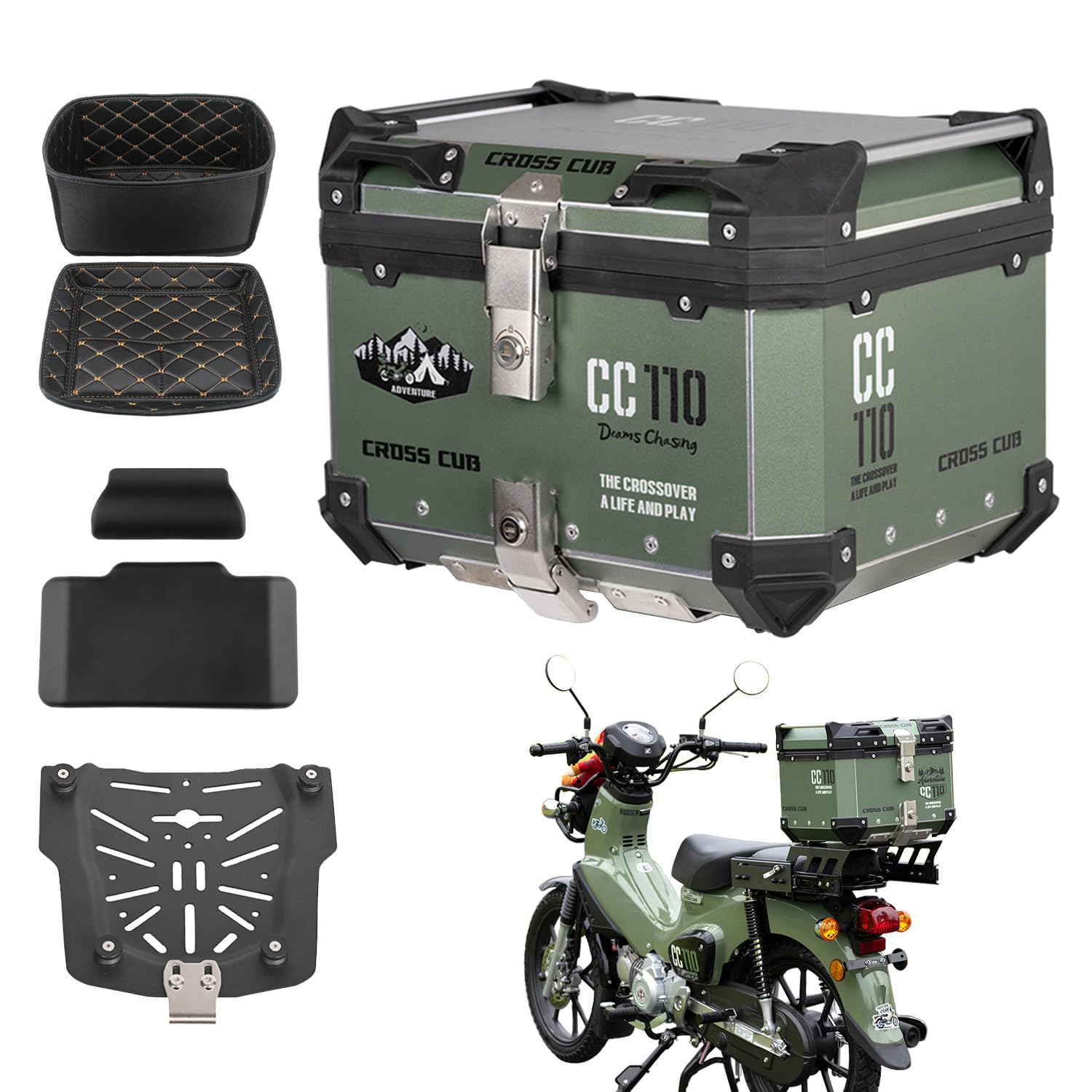 Amazon | JISYIWOWバイク用 リアボックス アルミ製 45L 大容量