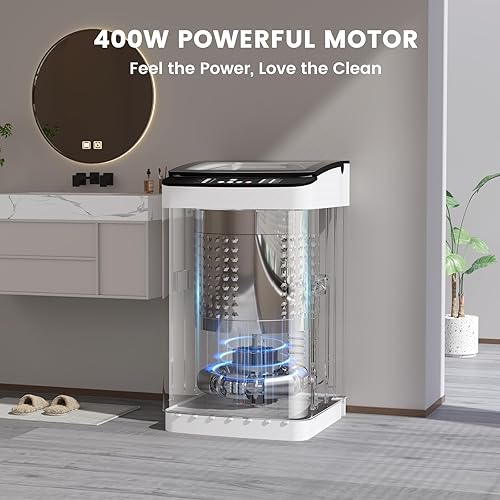 Miniatura 4 de Zynkez Combo de lavadora y secadora de 10 libras, juego de lavandería portátil completamente automático con 10 programas de lavado, 5 modos de