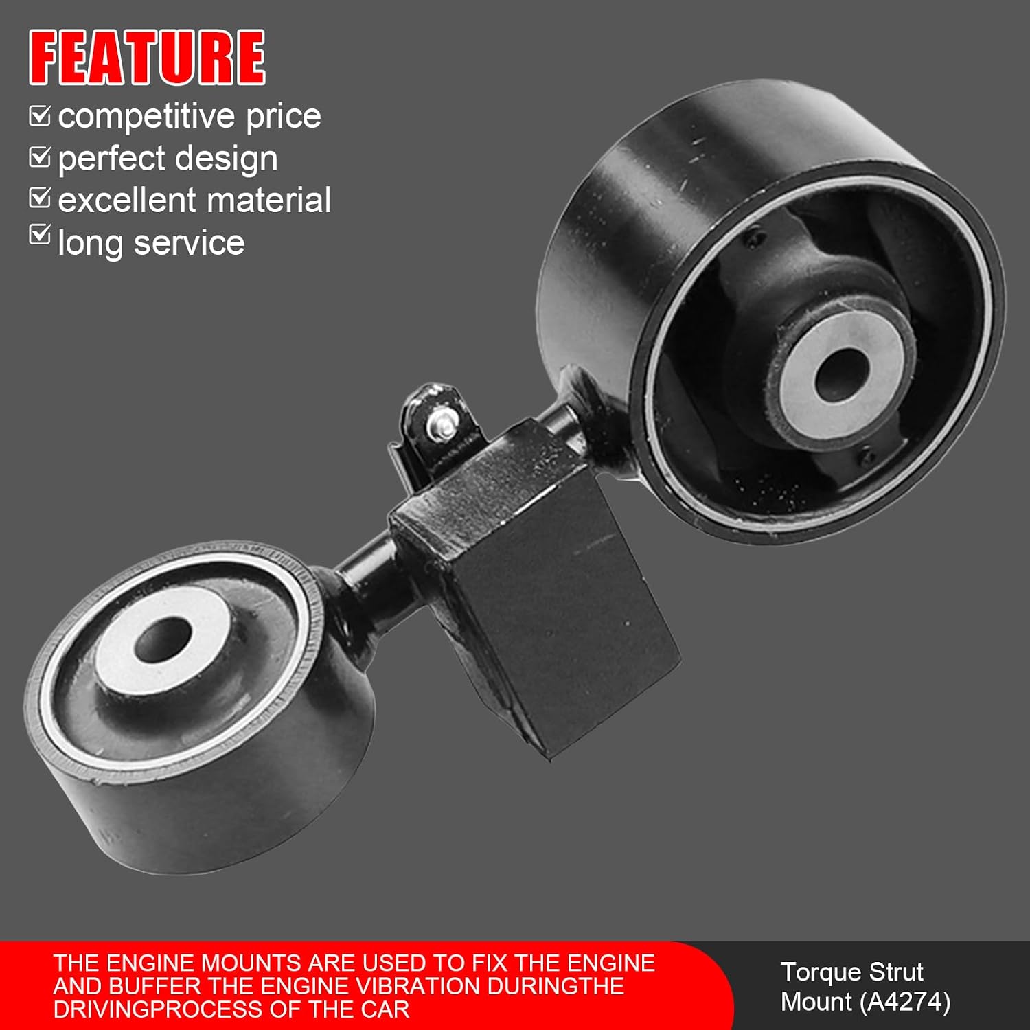 4Pcs Engine Motor and Trans Mounts Compatible with 2007-2011 Toyota Camry 2.4L Replace A4211 A4207 A4274 A62009