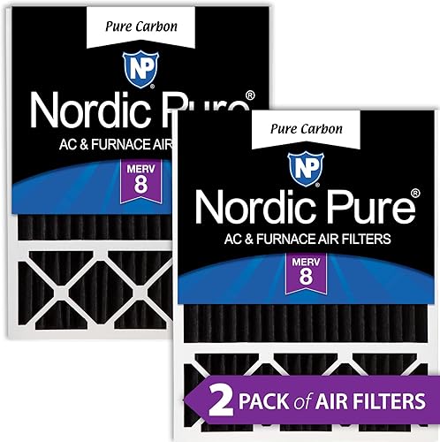 Nordic Pure Lennox X6673_X6675 - Filtro de repuesto para reducción de olores Merv 8, 20 x 25 x 5 (19_34 x 4_38), paquete de 2 unidades