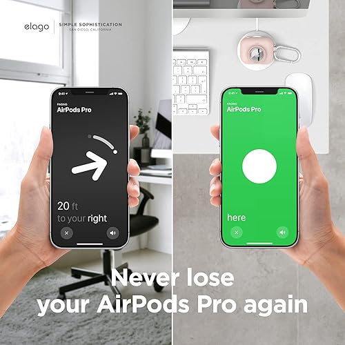 Miniatura 2 de elago Funda instantánea compatible con Apple AirPods Pro, compatible con AirTag [rosa arena], bonito diseño clásico de cámara, funda localizadora,