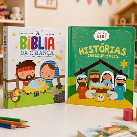 Kit 2 Livros | A Bíblia do Bebê + A Bíblia da Criança | Capa Almofadada