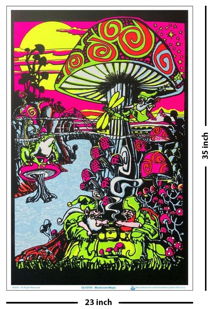 Amazon.com: Scorpio Posters Mushroom Magic Blacklight Poster 23