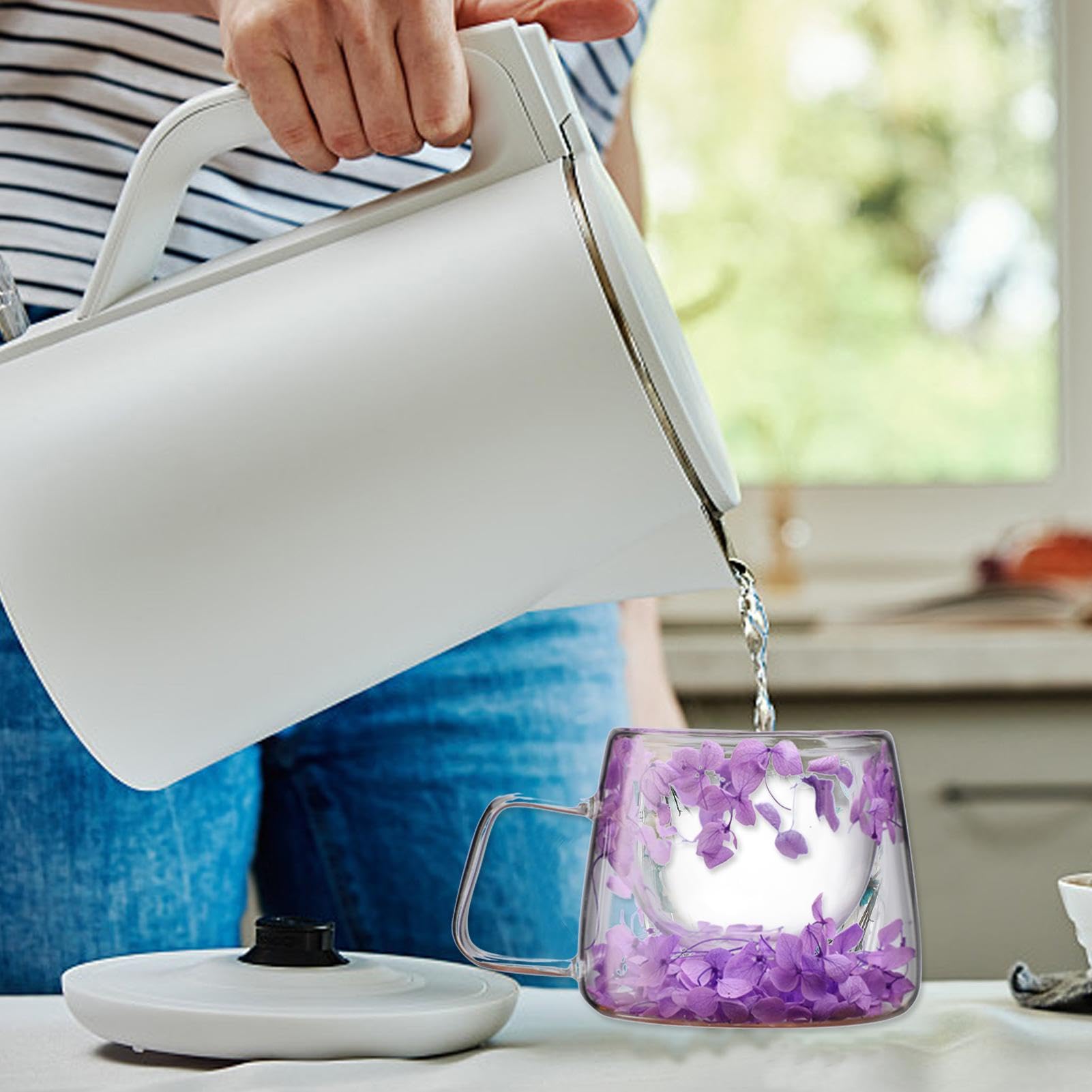 da caffè con fiori secchi, capacità 200 ml, da caffè a fiori