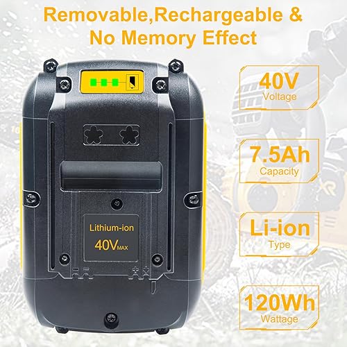 Miniatura 6 de DTK Reemplazo de 7.5Ah para batería Dewalt 40V DCB404 DCB406 DCB407 DCB114, iones de litio