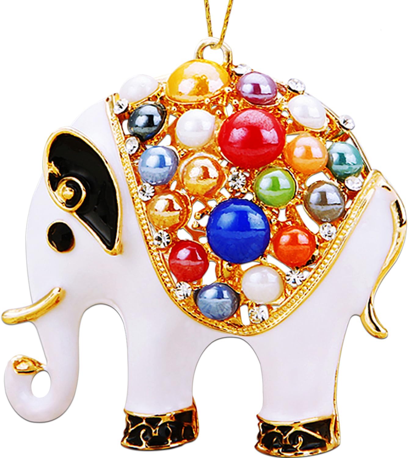 White Elephant Ornament, Metal Elephants with Rhinestone, Funny Christmas Ornaments, Small Cute Christmas Ornaments for Kids, Elephant Gifts for Women