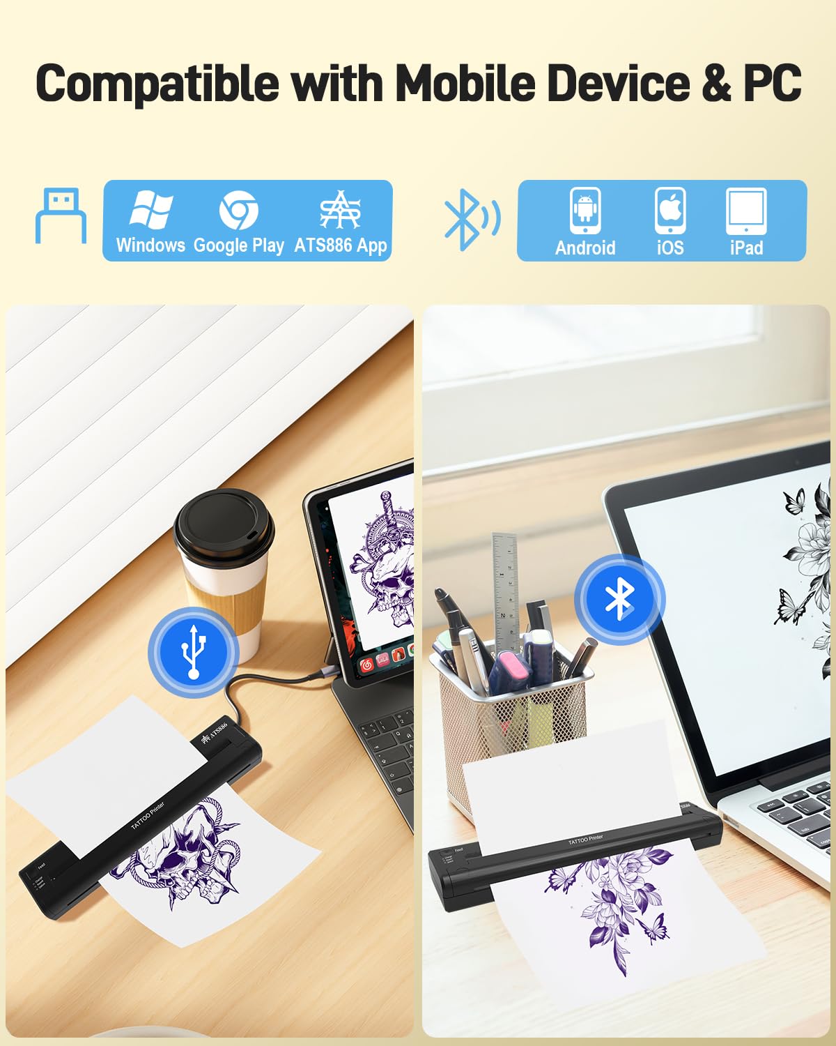 Amazon.com: YILONG Tattoo Stencil Printer, Bluetooth Thermal