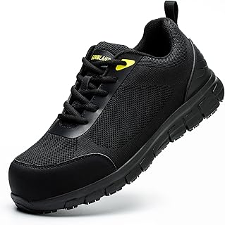 Composite Toe Shoes for Men Non Slip Work Shoes ESD Shoes Steel Toe Sneakers Shoes Puncture Proof Safety Shoes Construction Breathable Lightweight