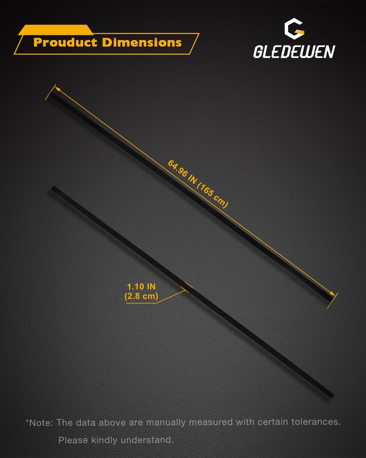 Roof Trim Molding (Pair), Roof Weatherstripping Seal, Compatible with 2007-2021 Toyota Tundra Crewmax 4 Doors (only), Replaces# 75552-0C060, 75551-0C060, Roof Top Drip Seal, Rubber Roof Weather Strip