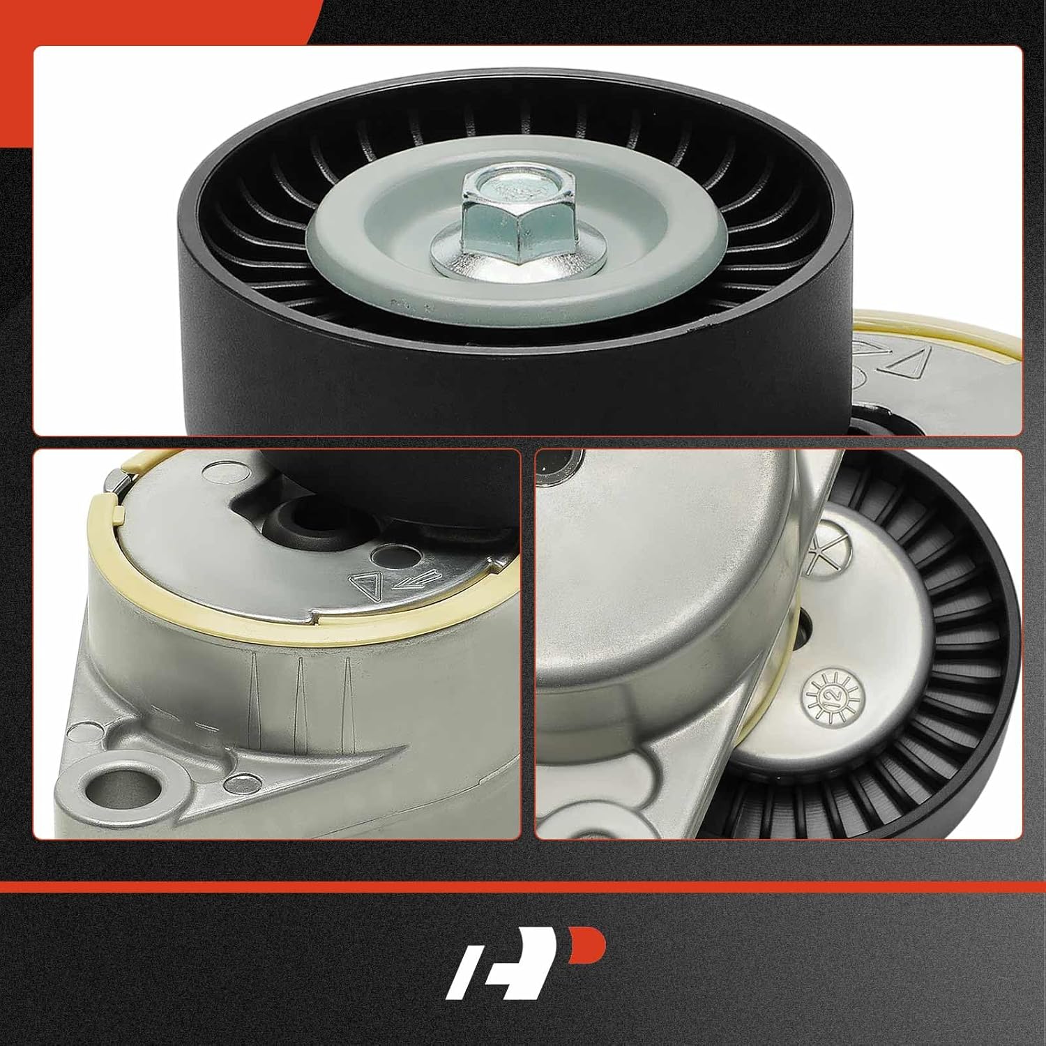 A-Premium Belt Tensioner Assembly with Pulley Compatible with Chevrolet Aveo 04-08, Aveo5 06-08 & Pontiac Wave 05-08, Wave5 05-07 & Suzuki Swift+, 1.6L, Replace# 25184786, 96349976