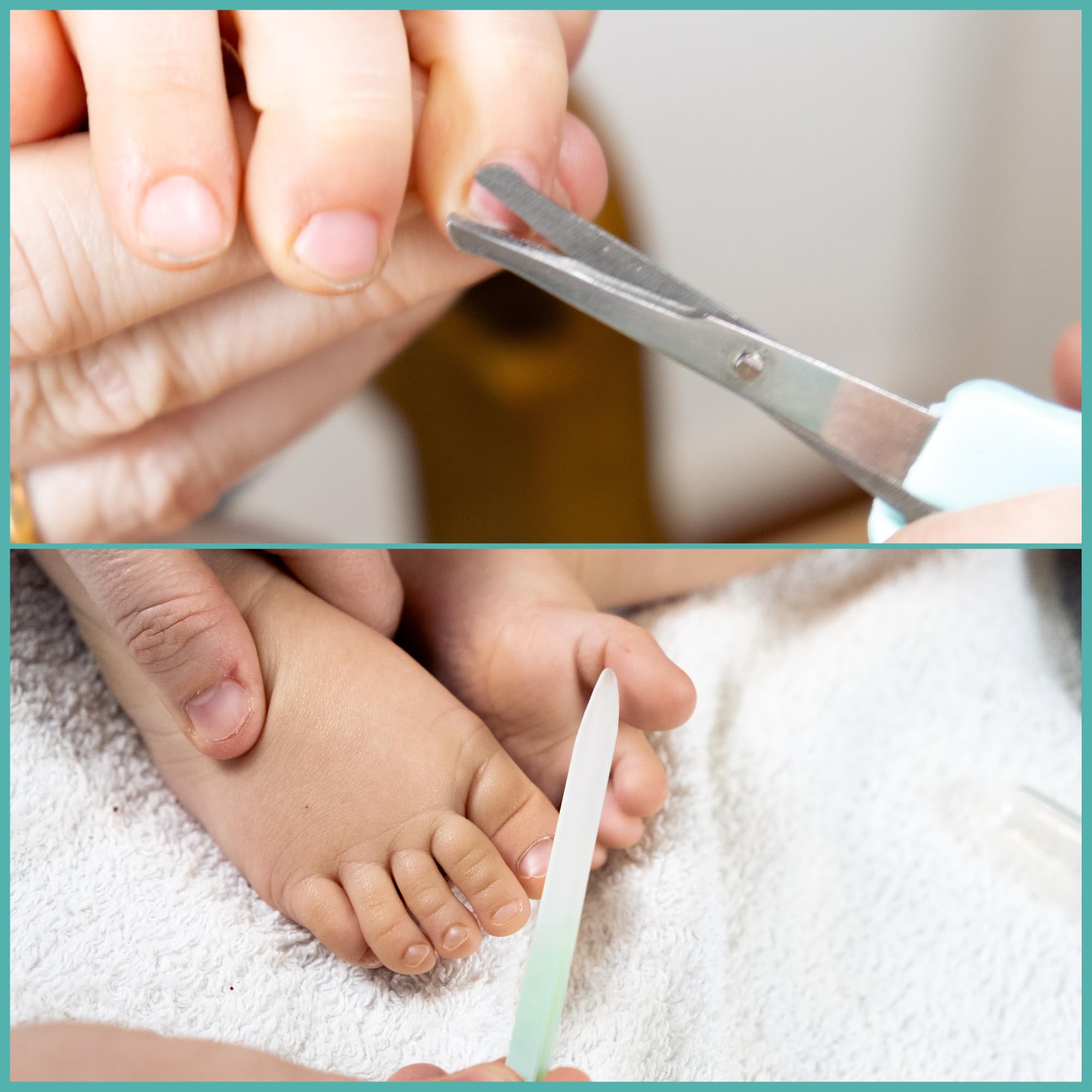 Set de soins pour bébé nouveau-né. Kit hygiène pour bébé complet avec coupe-ongles, citron, ciseaux, thermomètre, douche, seringue bébé, brosse, peigne et sacamoc. Trousse de voyage pour