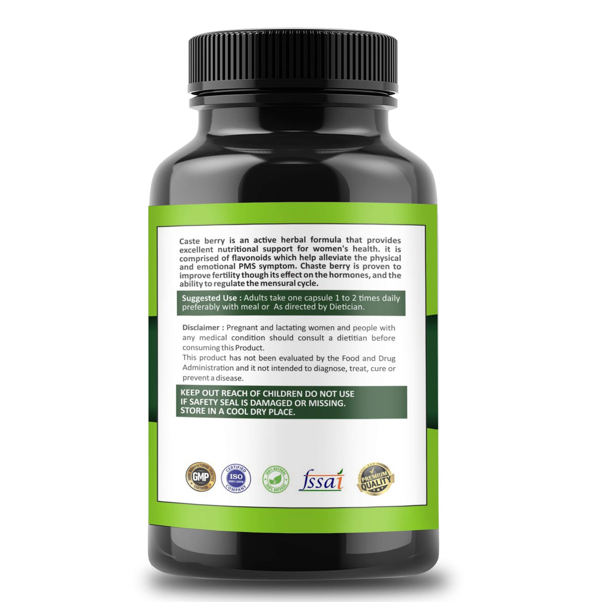 Vitex Chasteberry Capsules for Women – Natural Hormone Balance Supplement for PMS Relief, Menopause Support & Monthly Cycle Regulation – Herbal Chaste Berry Extract for Female Health & Wellness – 60 Capsules (1) (60 CAP) — Amazon image 2