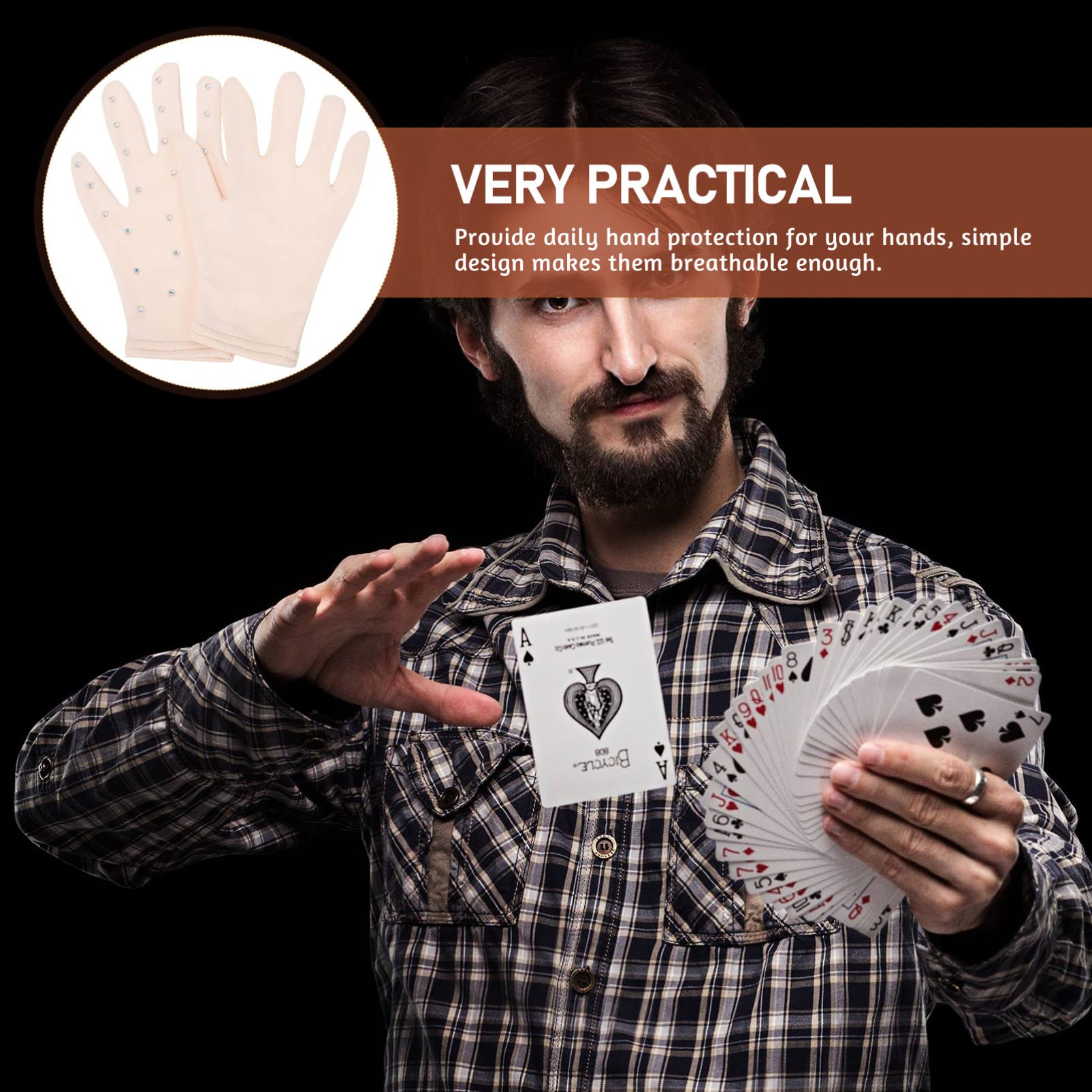BESPORTBLE 1 paio di guanti da pattinaggio artistico con cristalli guanti da competizione con strass luccicanti per test delle prestazioni danza dello spettacolo