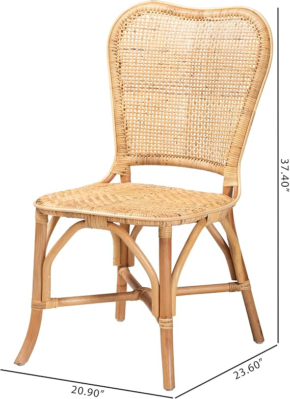 bali & pari Irene Modern Bohemian Natural Rattan Dining Chair