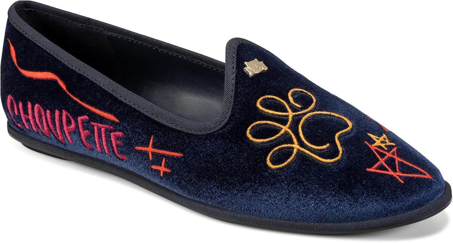 Karl Lagerfeld Women's Vaneda Ikonic Flat with Embroidery Patches and Pins