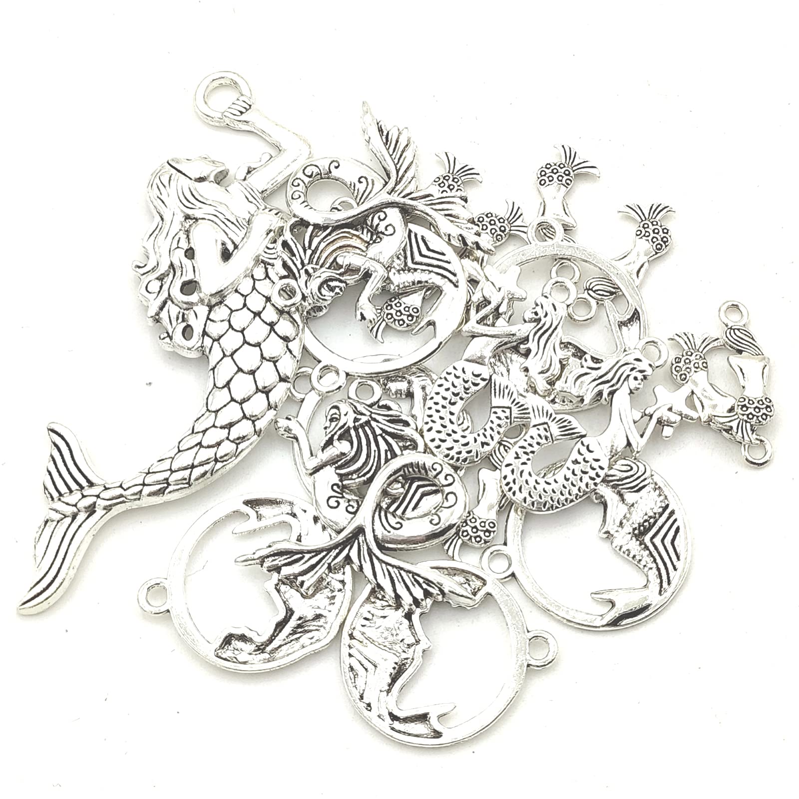 YOOGCORETT 50 Grams Charms Mixed Tortoise Sea Turtle Animal Pendants Tibetan Silver Alloy Pendants Bulk for DIY Crafts Jewelry Making Findings Supplies - Random (Ancient Silver)