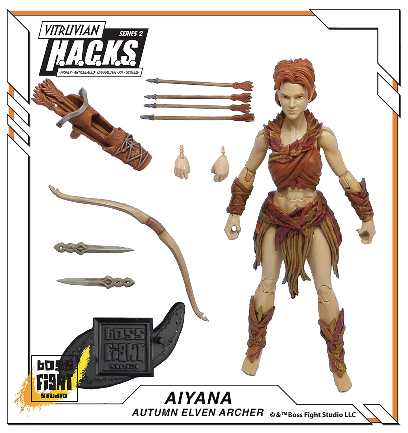 Boss Fight Studio Vitruvian H.A.C.K.S. Fantasy Series - Aiyana Action Figure - Highly Articulated Collectible and Customizable Figurine with