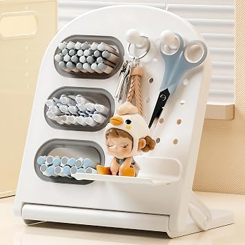 Cute Aesthetic Pencil Holder for Desk Organizer Marker Pen Cup Hole Board Storage Dual-Purpose for Office, School, Home