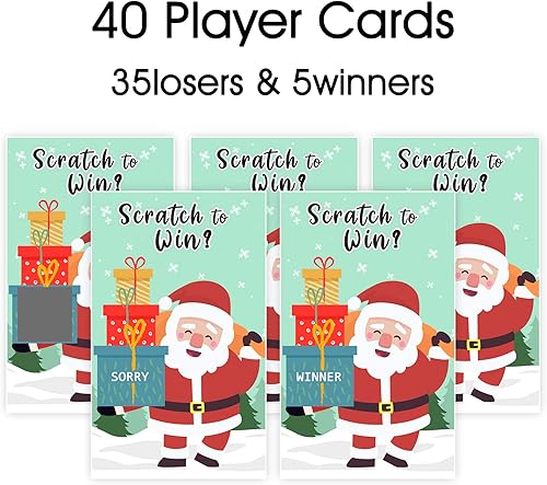Miniatura 7 de Yangmics Direct Tarjetas de Navidad para raspar (paquete de 40) Juego de fiesta de Navidad para eventos festivos  grupos, niños y adultos  Boletos