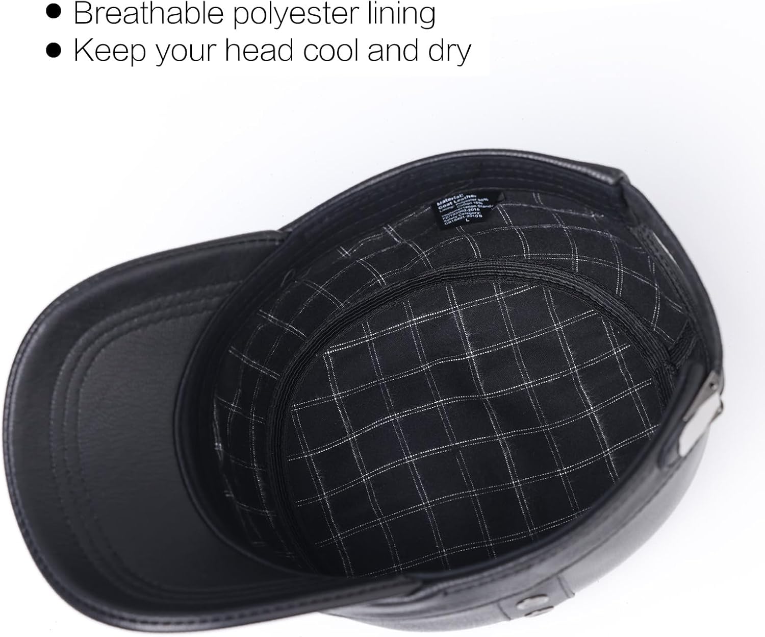 Army Cap with Goat Leather for Men, Adjustable Size Breathable Mesh Comfortable Fit, Military Style Hat Perfect for Outdoor Activities