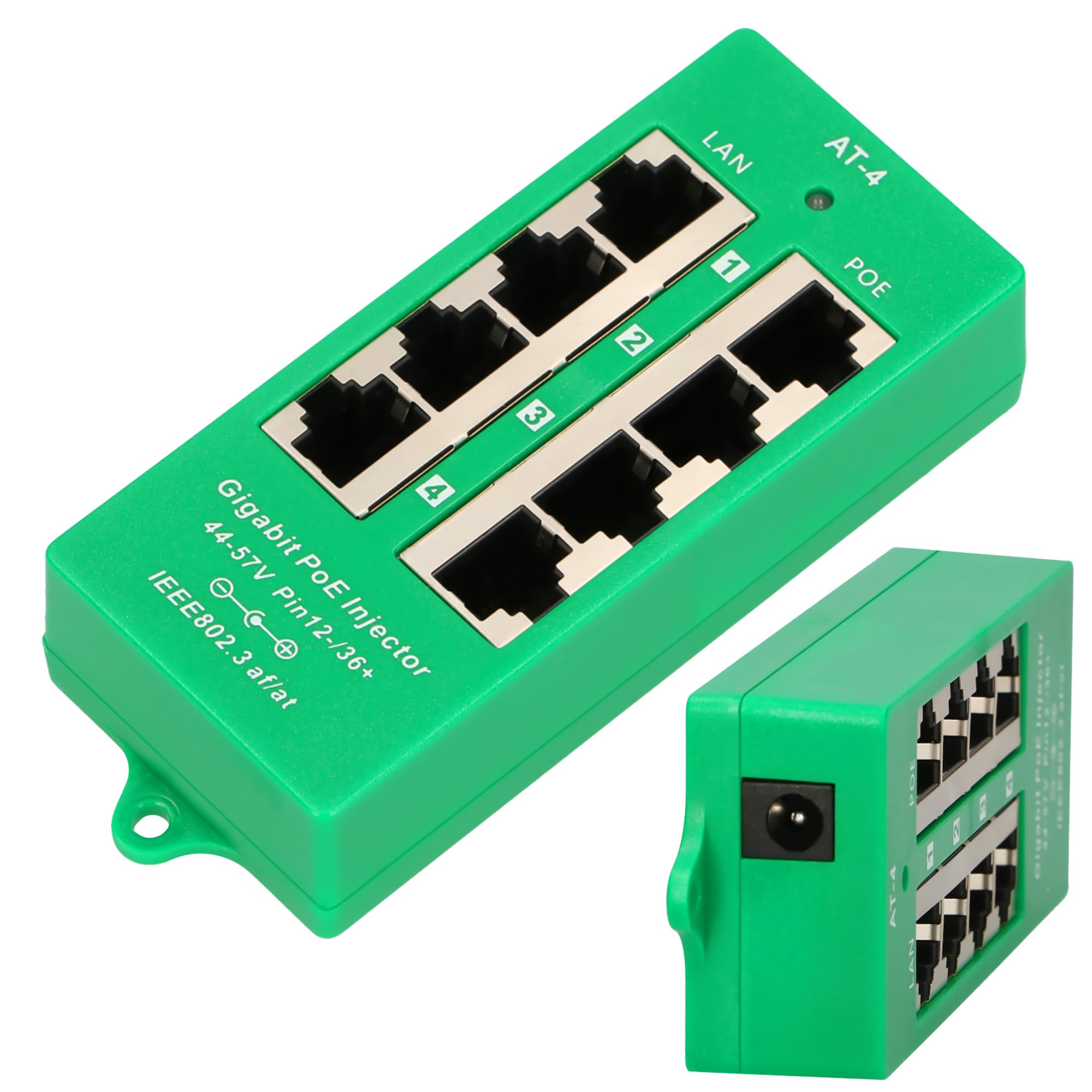 Extralink Inyector PoE 4 Puertos Gigabit 802.3at/AF, Mode A, Fast Ethernet, 4X 1000Mb/s, protección contra Cortocircuito y sobretensión, Puertos RJ-45, Adaptador PoE, PoE Injector, Adaptador PoE