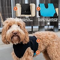 Vista 6 de Traje de recuperación Suitical para perros, de color negro, S, Negro