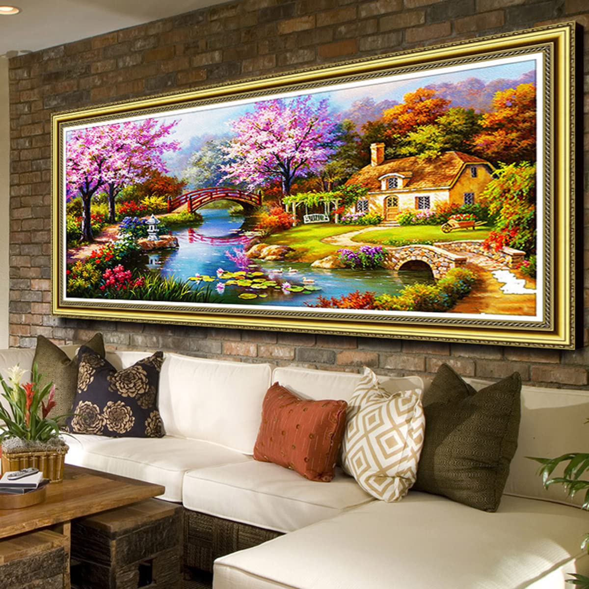 Instarry 5D Diamond Painting Peinture Diamant Paysage Idyllique Decoration Murale Salon Moderne 120x60 cm