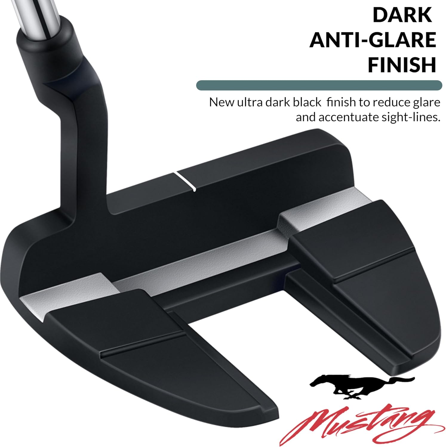 PGF Mustang Forged Blade & Mallet Plumber’s Neck Putter [Black] [Length:33"-34"-35"] Crafted with Precision