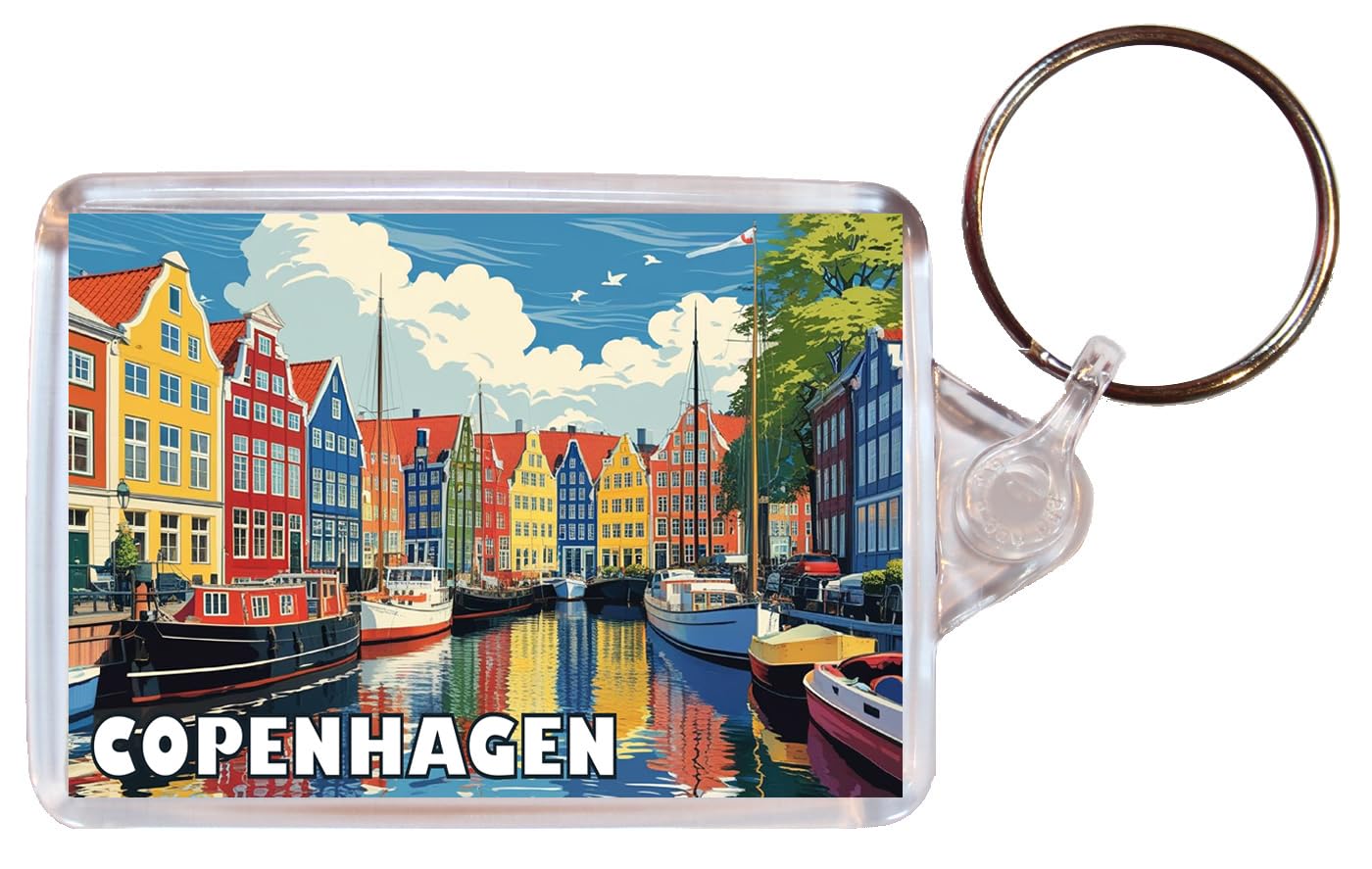 Baked Bean Store Copenhagen - Denmark - Double Sided Keyring Artistic BBSKEY31