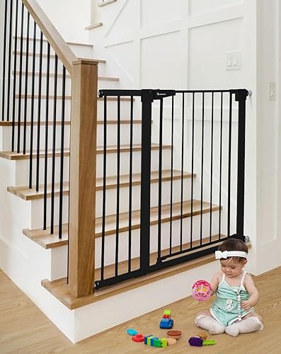 Miniatura 8 de COMOMY Puerta de bebé extra alta de 36 pulgadas para puertas de escaleras, se adapta a aberturas de 29.5 a 43.3 pulgadas de ancho, puerta de