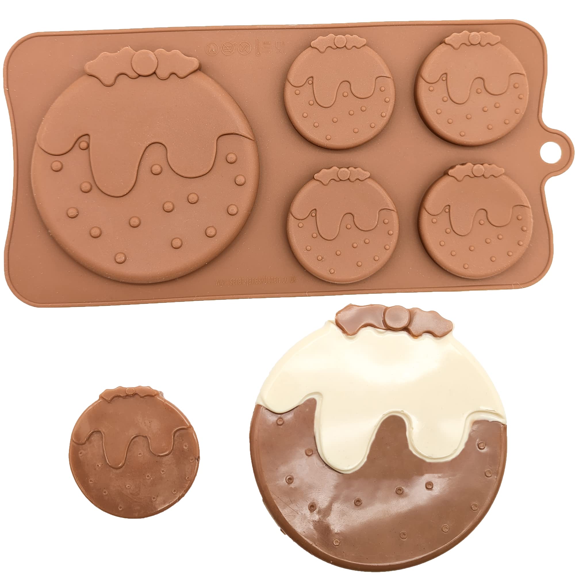 S4u Orange Festive Christmas Silicone Bakeware Moulds (Christmas Puds)