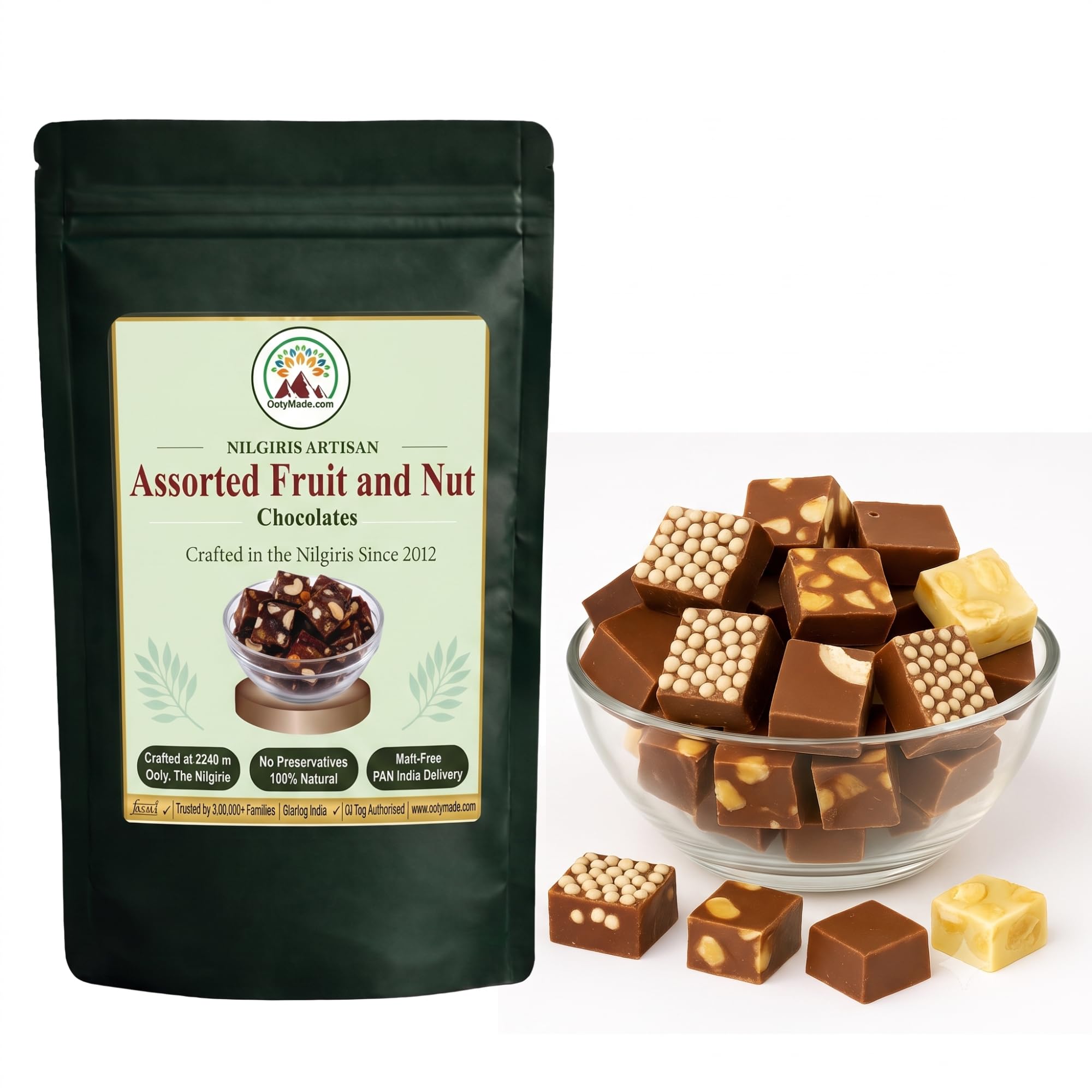 OotyMade.com Assorted Fruit and Nut Chocolate Bar - 500 Grams | Premium Homemade Ooty Chocolates | Vegan, Organic, Handcrafted Nutty Delight | Ideal for Gifting-picture-14