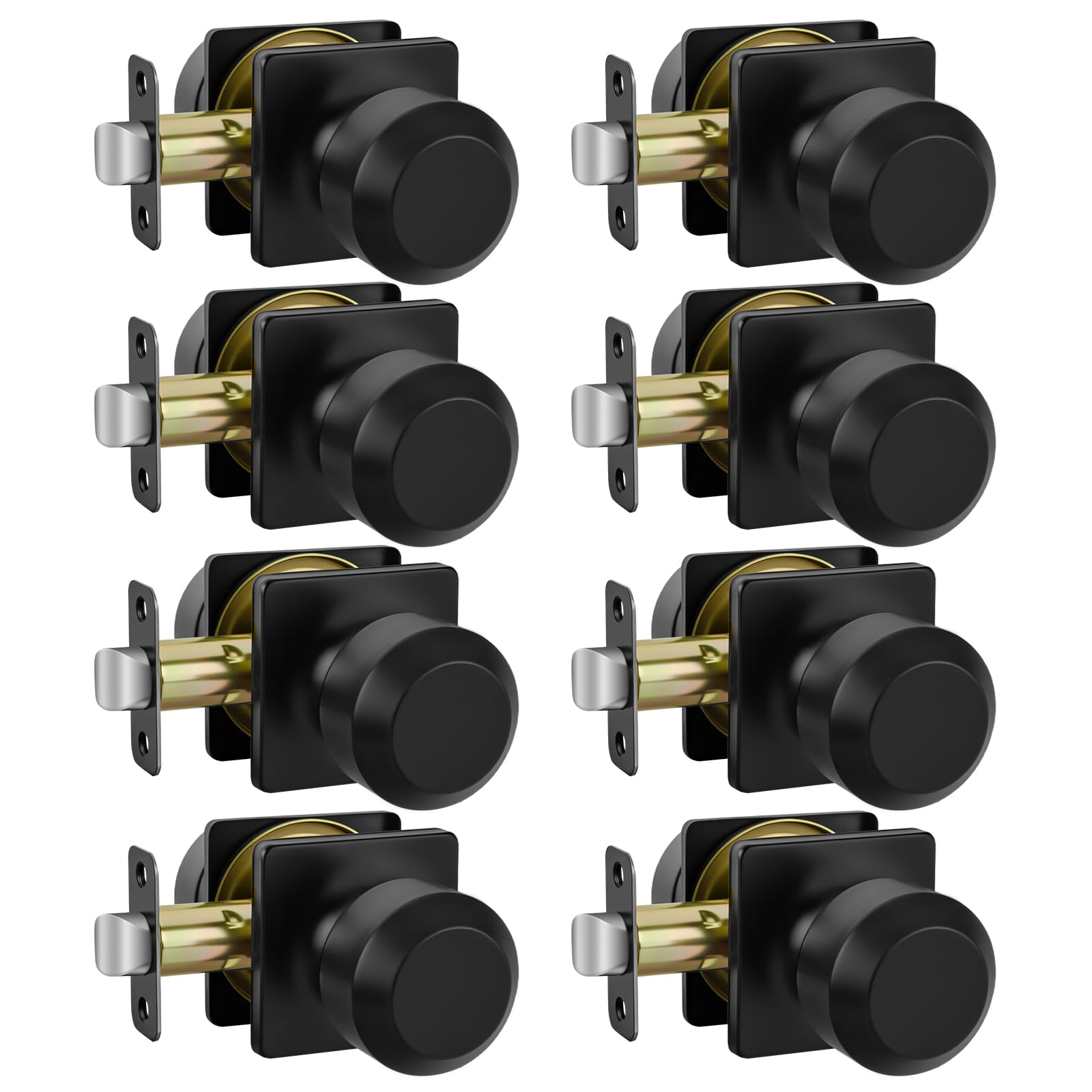 Haidms Matte Black Passage Door Knobs - 6 Pack -29