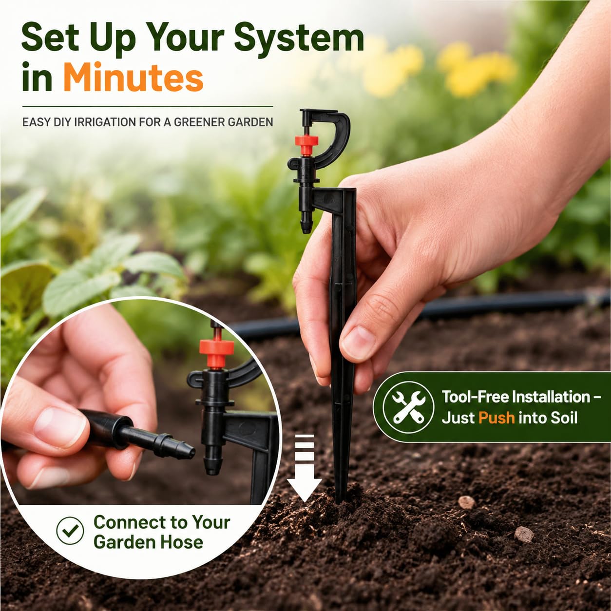 Goutteurs d'irrigation 20 pièces G-Type 360 ​​degrés de Rotation arroseur arrosage buse de pulvérisation Accessoire pour pelouse de Jardin