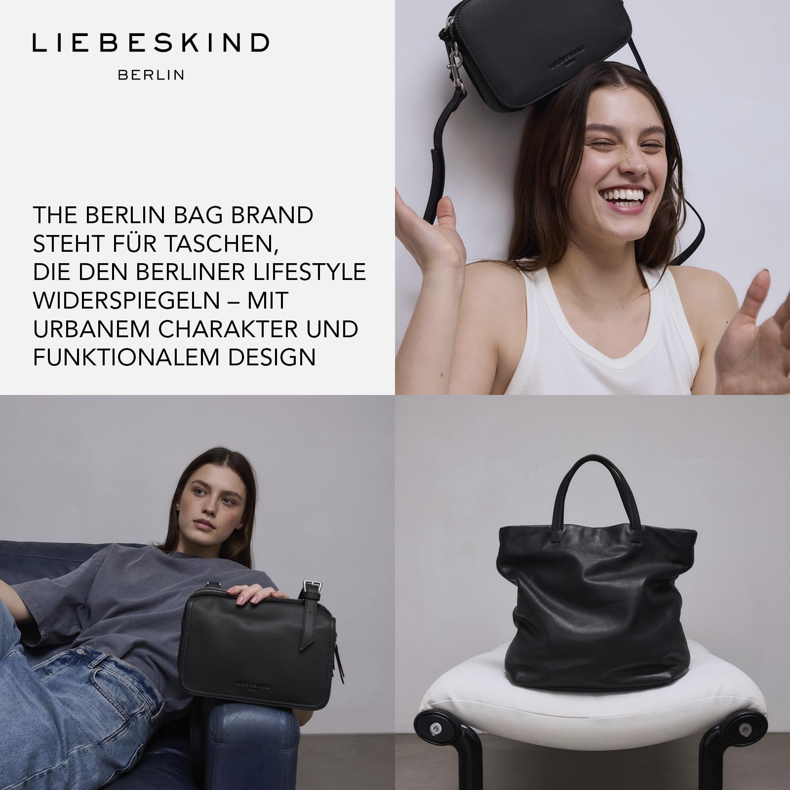 Liebeskind Berlin Damen-Shopper „Chelsea Shopper M“ – Shopper Damen aus Leder – großzügige Fächer