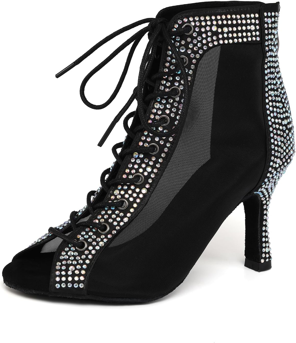 SWDZM Womens Dance Booties - Rhinestone Embellished