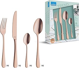 Amefa Austin Vintage - Cubertería (24 piezas), color cobre