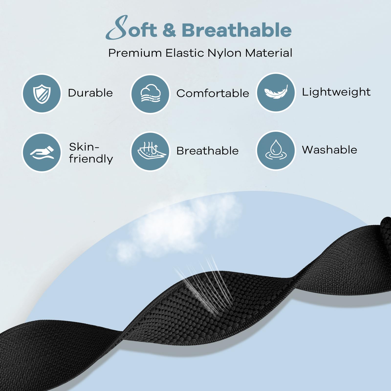 Elastic Watch Straps Compatible with Google Pixel Watch 4/3 41mm/Pixel Watch 2/1 Bands for Women Men, Adjustable Stretchy Sport Nylon Bands Replacement Wristbands 3 Pack — view 4