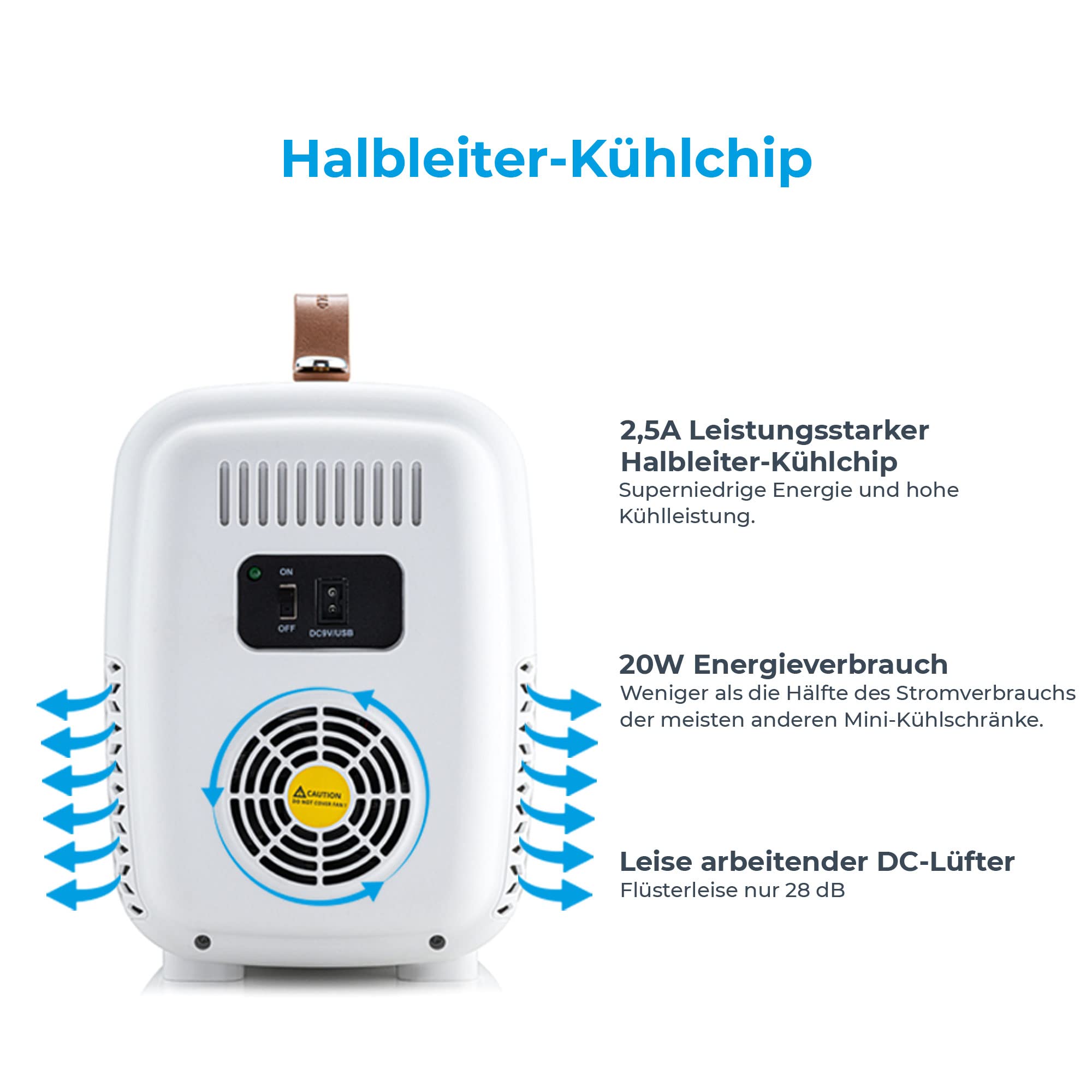 Subcold Pro4 Luxus Mini Kühlschrank Kühler | 4 Liter / 6 Dosen | AC und exklusive USB Power Option | Tragbarer, kleiner, für Büro, Schlafzimmer, Auto, Reisen, Hautpflege & Kosmetik (Weiß)