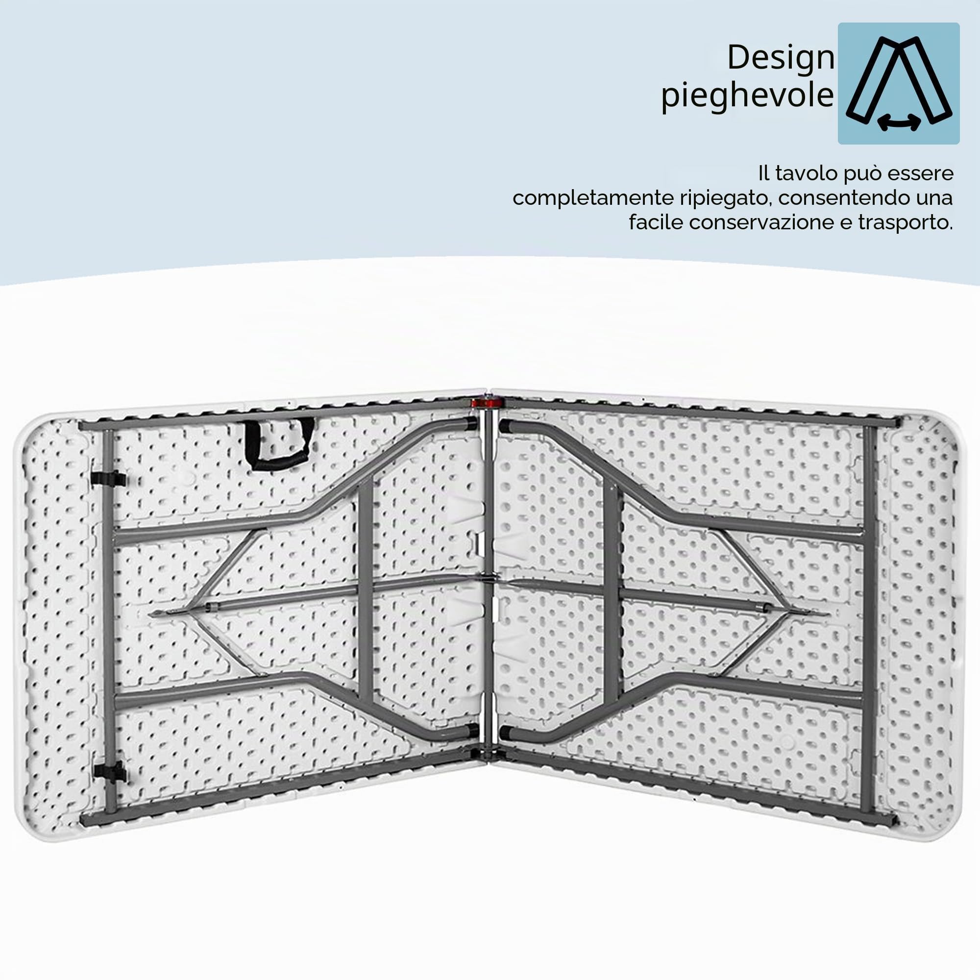 Home Vida Tavolo pieghevole 1,5 m Heavy Duty extra resistente campeggio buffet matrimonio mercato giardino festa bagagliaio stallo picnic maniglia pieghevole per il trasporto