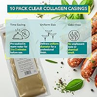 Vista 2 de The Sausage Maker® Fundas de colágeno transparentes de 47mm para hacer salchichas - Paquete de 10, funda no comestible para salchichas cocidas