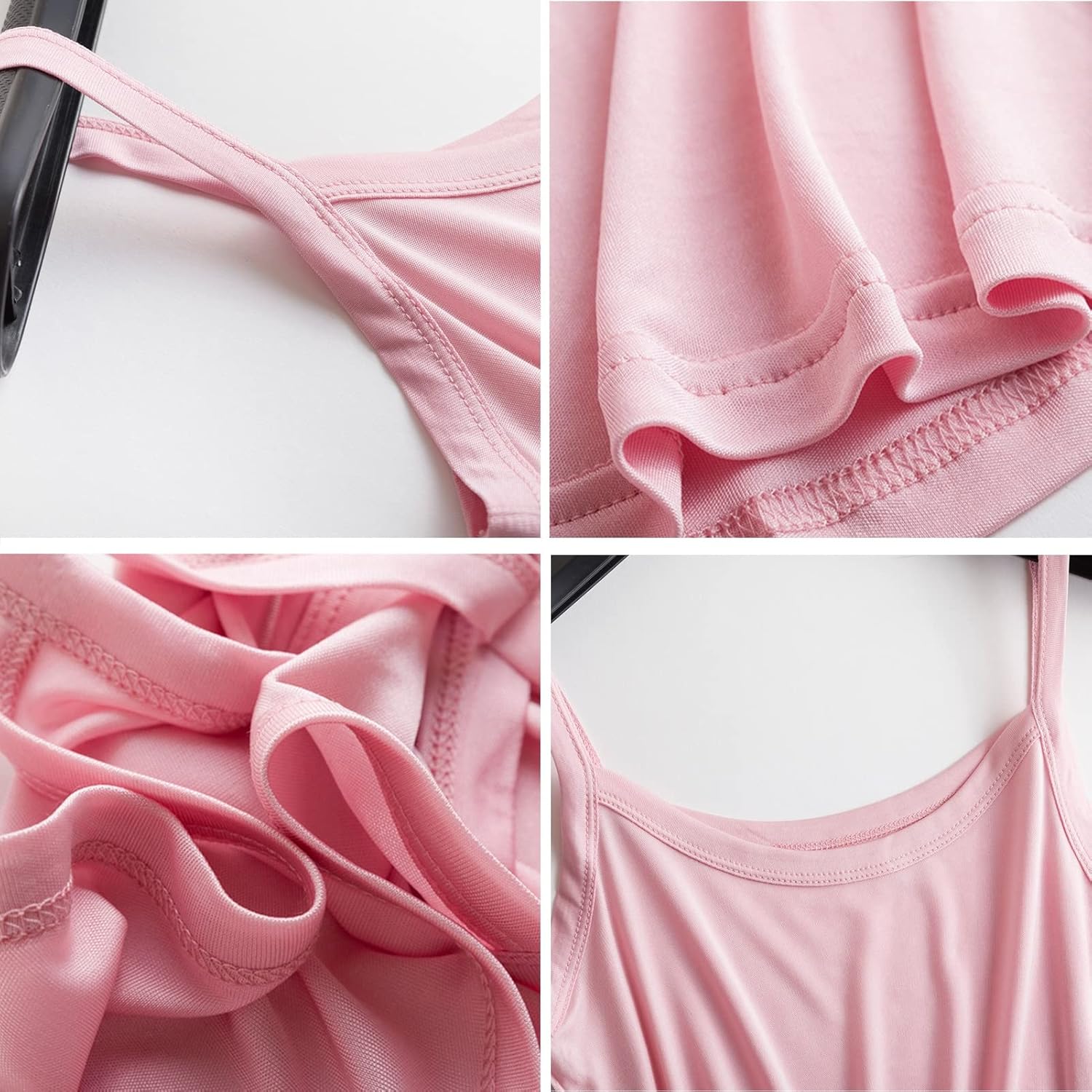 White Silk Camisoles Top for Women Soft Sleep Tanks Loungewear Suspenders Bottoming T-Shirt Lingerie (Color : White, Size : L/Large)