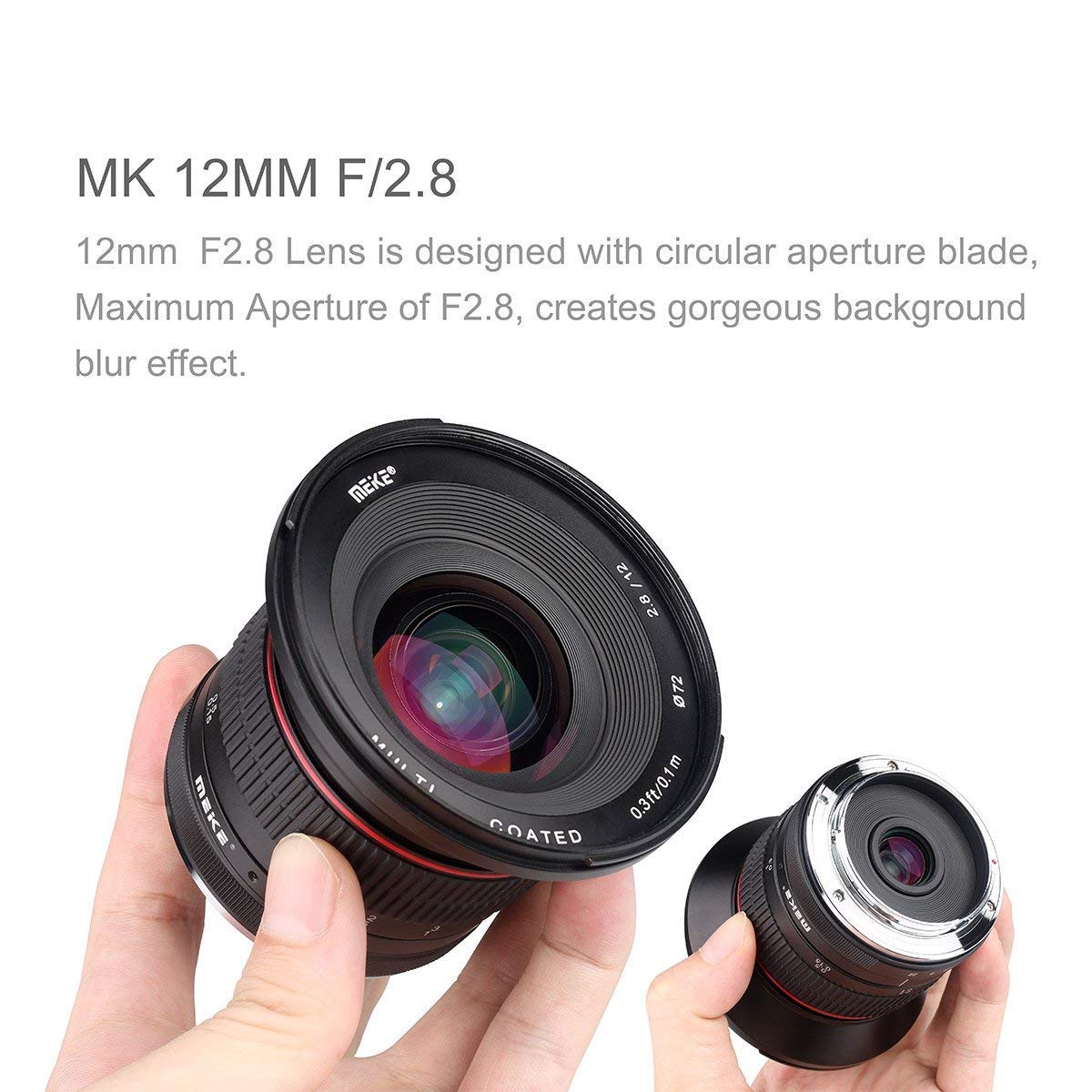 Meike MK 12 mm f/2.8 obiettivo grandangolare messa a fuoco manuale per fotocamere Panasonic Olympus Mirrorless