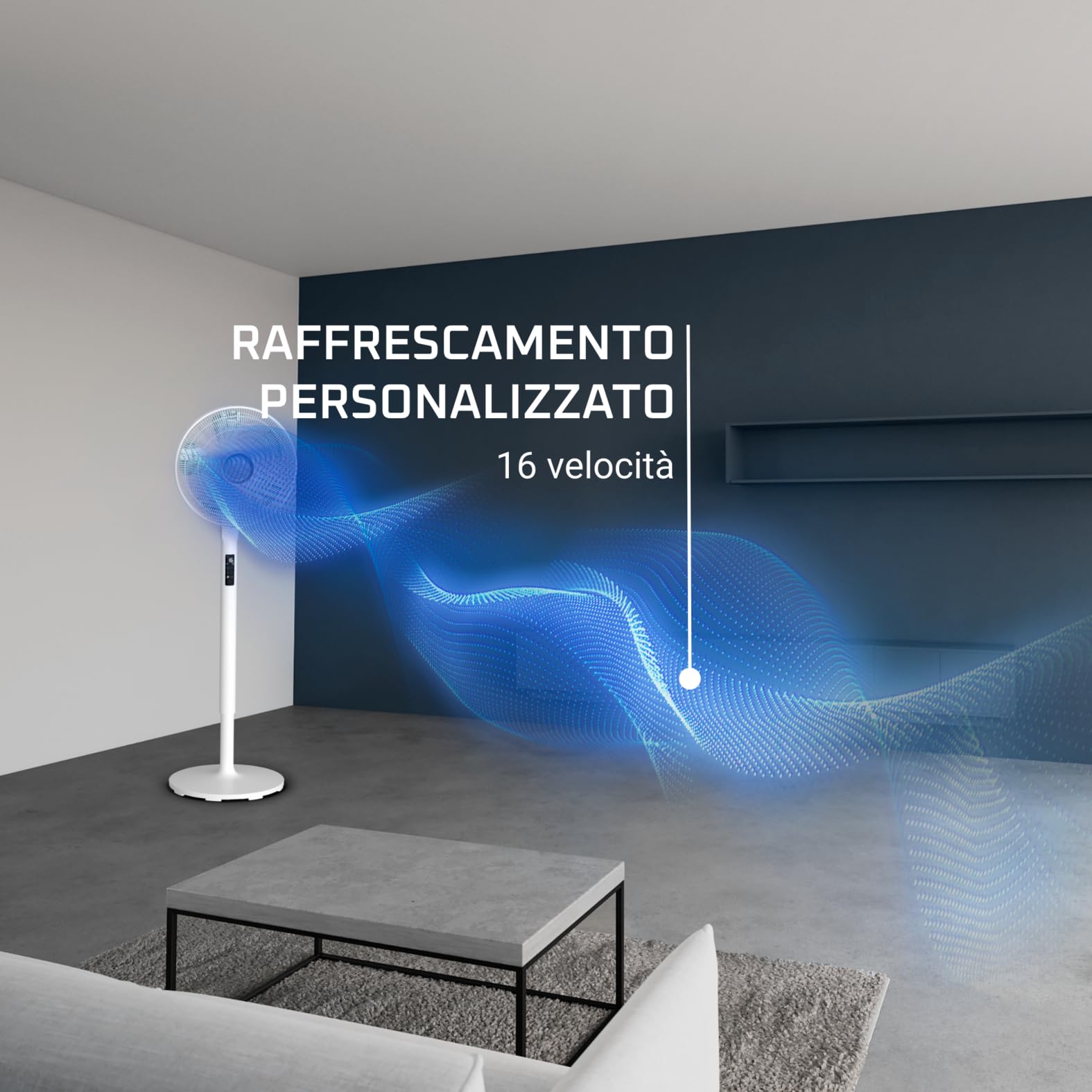 Rowenta Turbo Silence Extreme +, ventilateur à pied avec 16 vitesses et 3 modes automatiques, ventilateur silencieux avec technologie Effitech, oscillation 120 degrés, hauteur réglable, VU5890