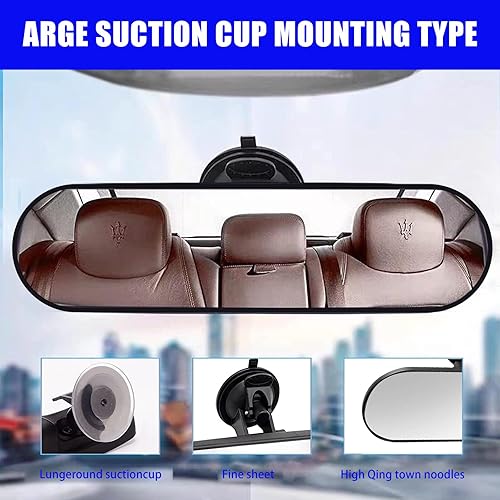 Miniatura 4 de 1 espejo retrovisor con ventosa, espejo retrovisor HD para automóvil, ABS ajustable antirreflejo, para la mayoría de automóviles, SUV, camiones