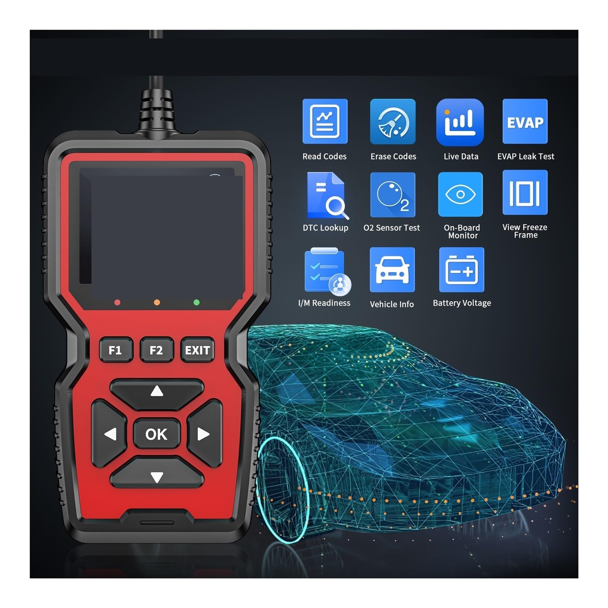 Scanner OBD2 Meccanico Professionale Strumento di Lettura del codice diagnostico OBDII Rilevatore di guasti for Auto for Spia di Controllo del Motore