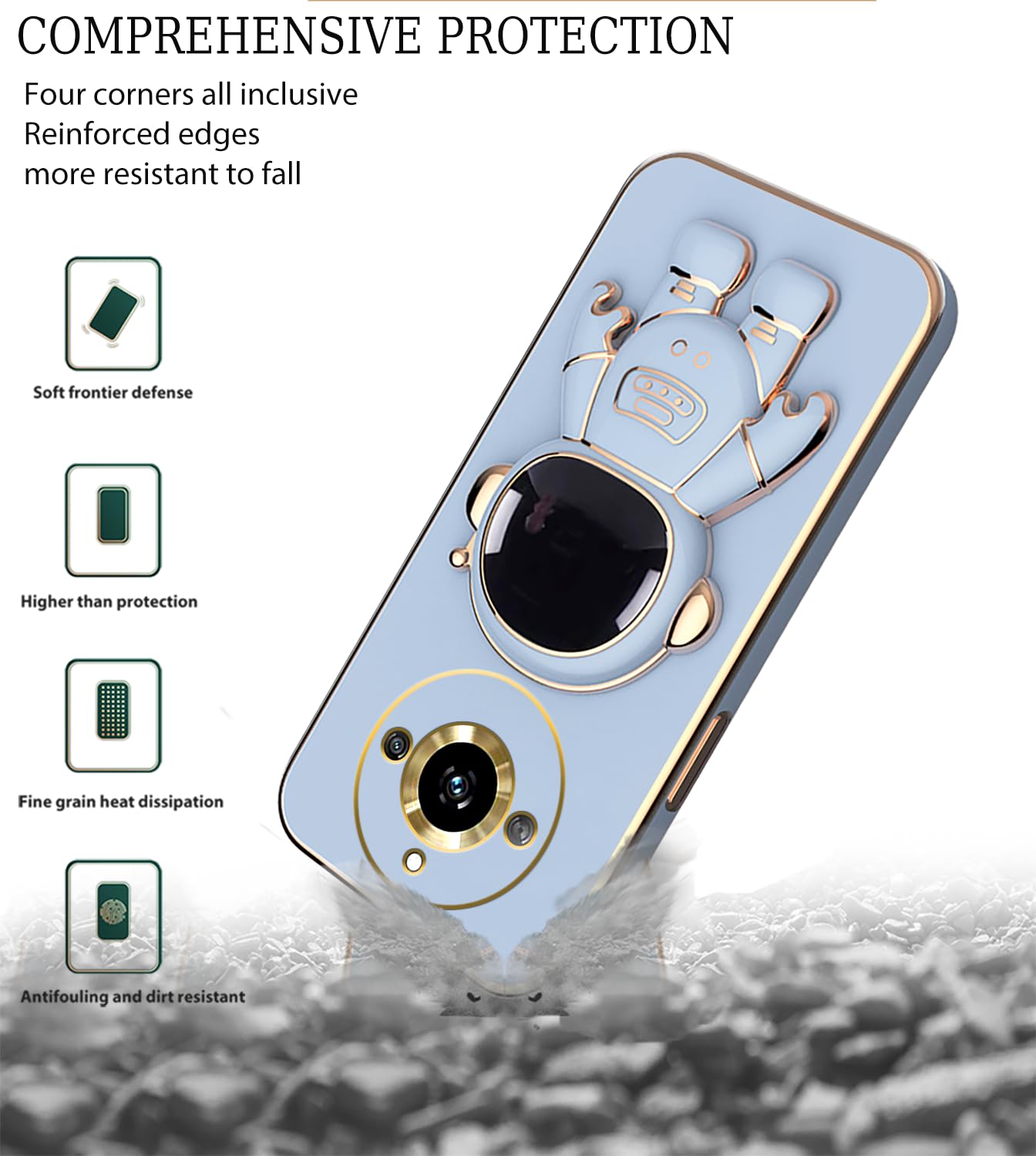 Cover Sfumata TPU Per Realme 11 Pro / 11 Pro+ - Custodia Morbida Silicone Antigraffio E Antiurto - Blu Rosa - 4