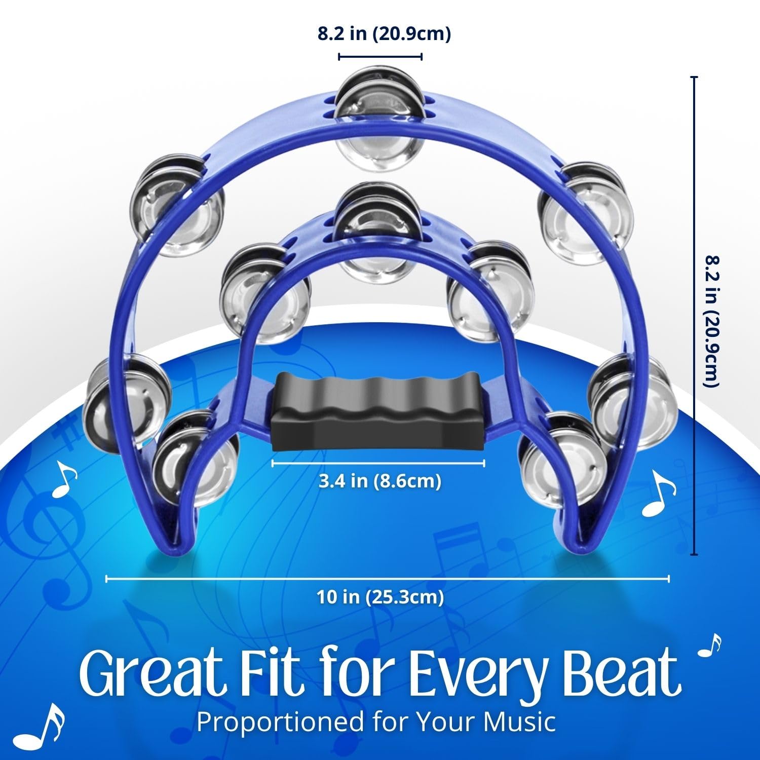 Snapklik.com : Flexzion Tambourine Metal Half Moon Musical Instruments ...