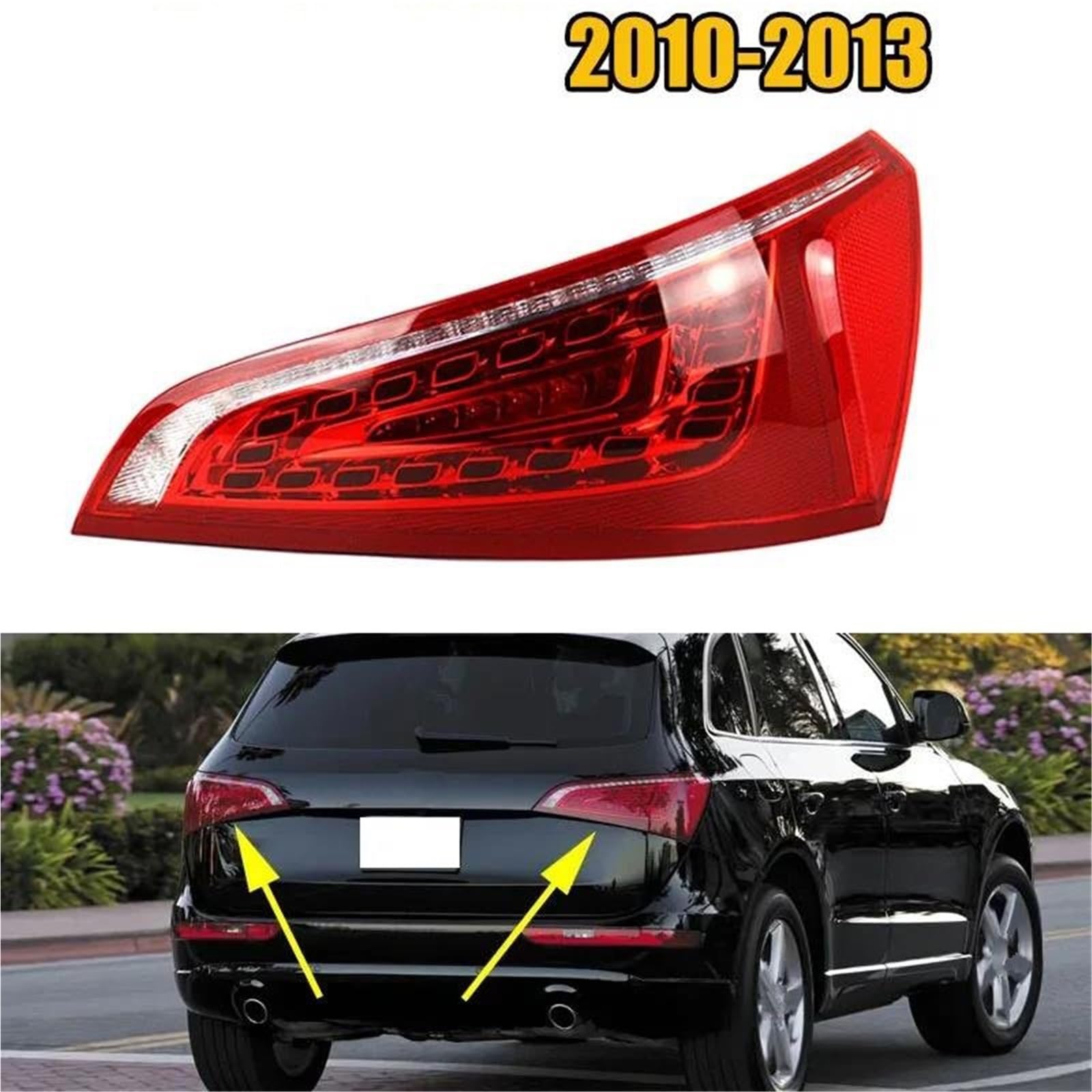 Genérico Luces Traseras Para Automóvil Para Q5 2010-2013 Intermitentes, Luz De Freno, Luz Antiniebla Y Luz De Circulación Diurna Conjunto Faro Trasero(BIEN)